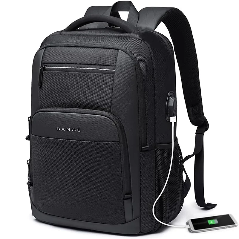 Lekki plecak na laptopa BANGE 15,6 cala, wodoodporny, z portem ładowania USB, wielofunkcyjny plecak podróżny, turystyczny, szkolny, mochila dla mężczyzn. — zdjęcie 2