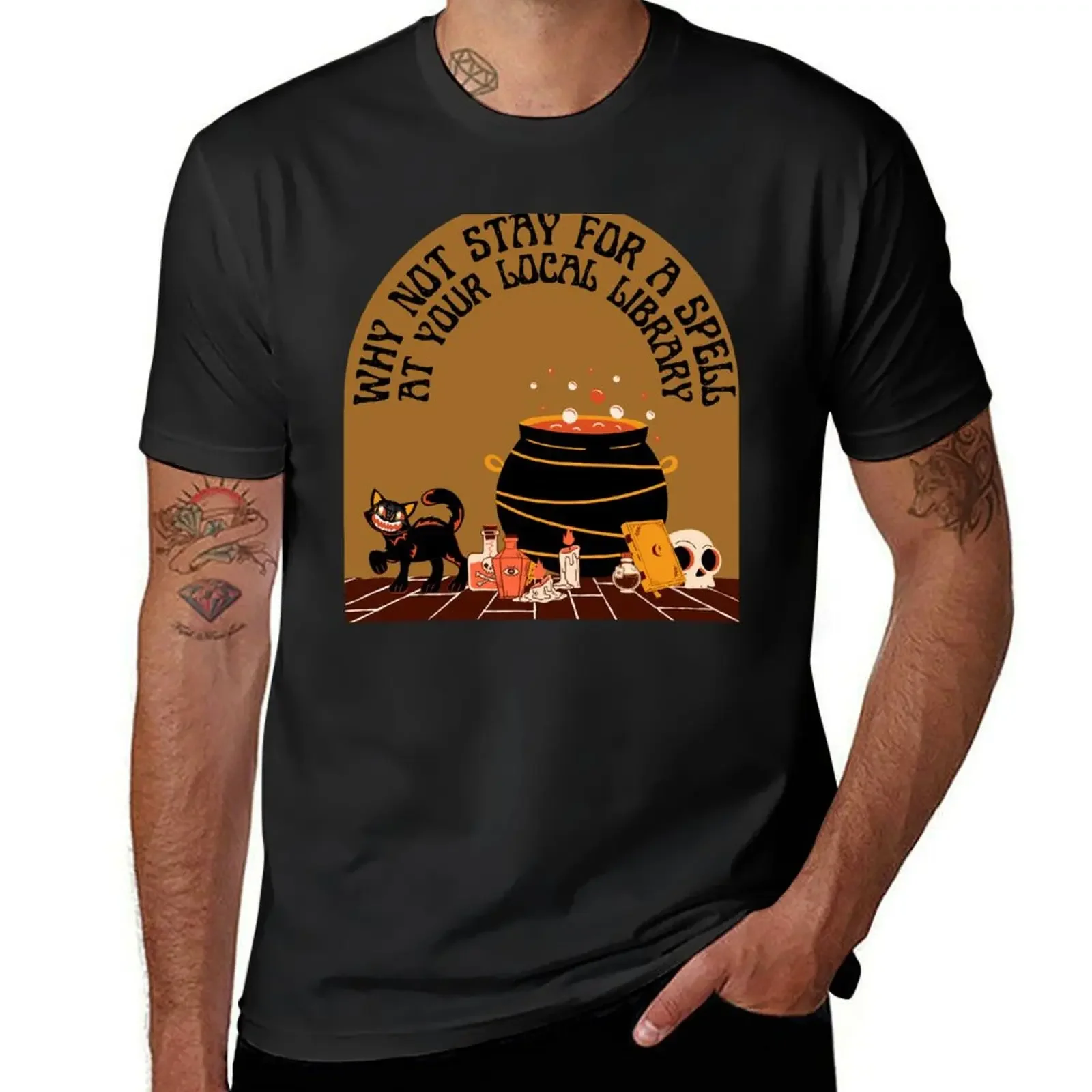 Stay for a Spell at your Local Library T-Shirt cute clothes hippie clothes oversizeds Men's clothing