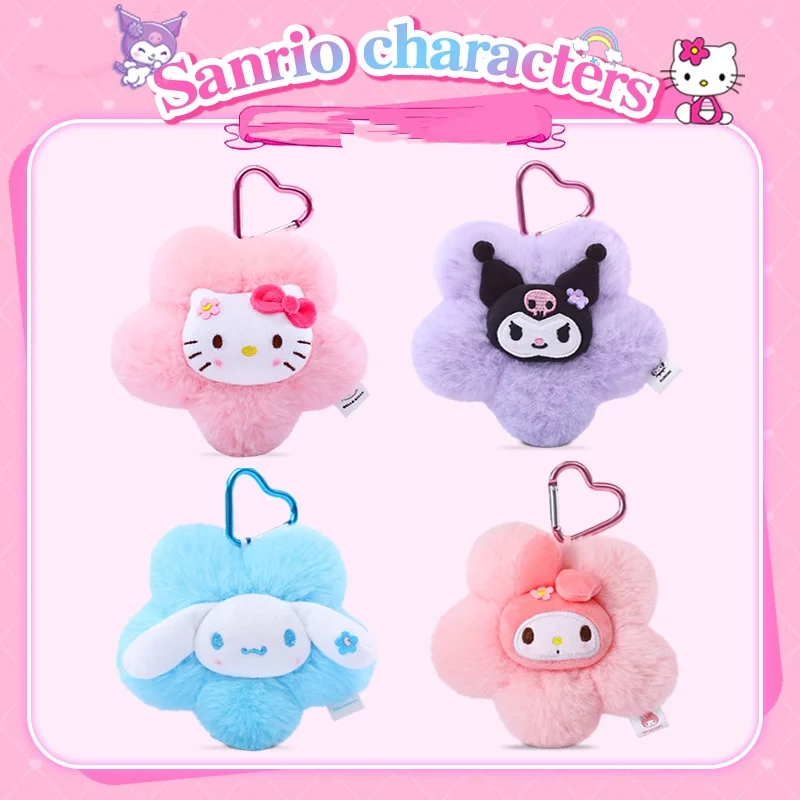 12cm Genuin Sanrio My Melody Kuromi Cinnamoroll Kt Cat Plush Toy Anime Stuffed Animals Keychains Small Pendant Backpack Hangings