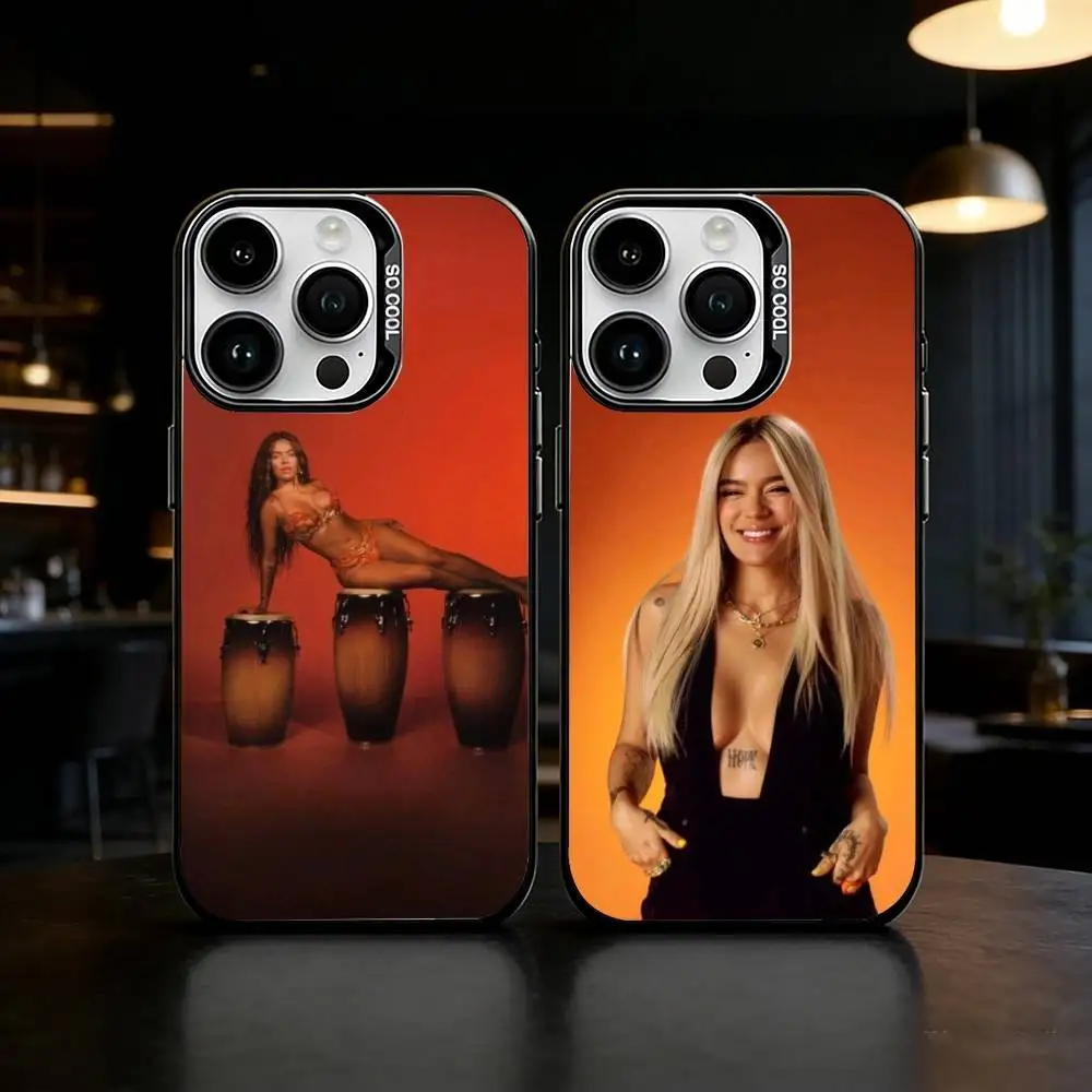 

K-Karol G Tropicoqueta Phone Case For iPhone 17 16 15 14 13 12 11 Pro Max Plus Silver Matte Black Cover