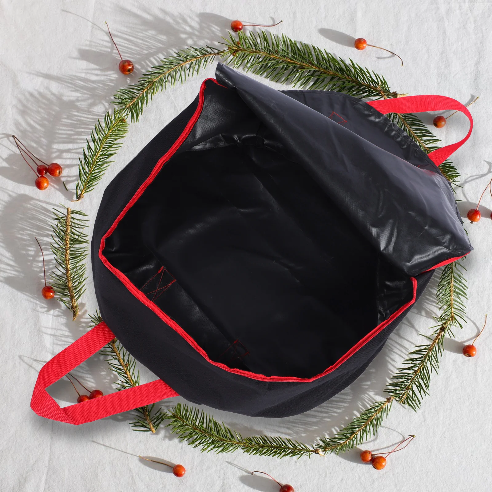 

1Pc Christmas Wreath Storage Bag Oxford Cloth Large Portable Round Xmas Garland Gift Storage Bag Handle Design