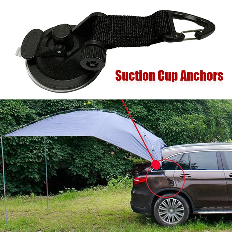 

4 Pcs Outdoor Suction Cup Anchor Tie Down Camping Tarp Car Side Awning Pool Tarps Tents Securing Hook Multi Tool Camping Gear