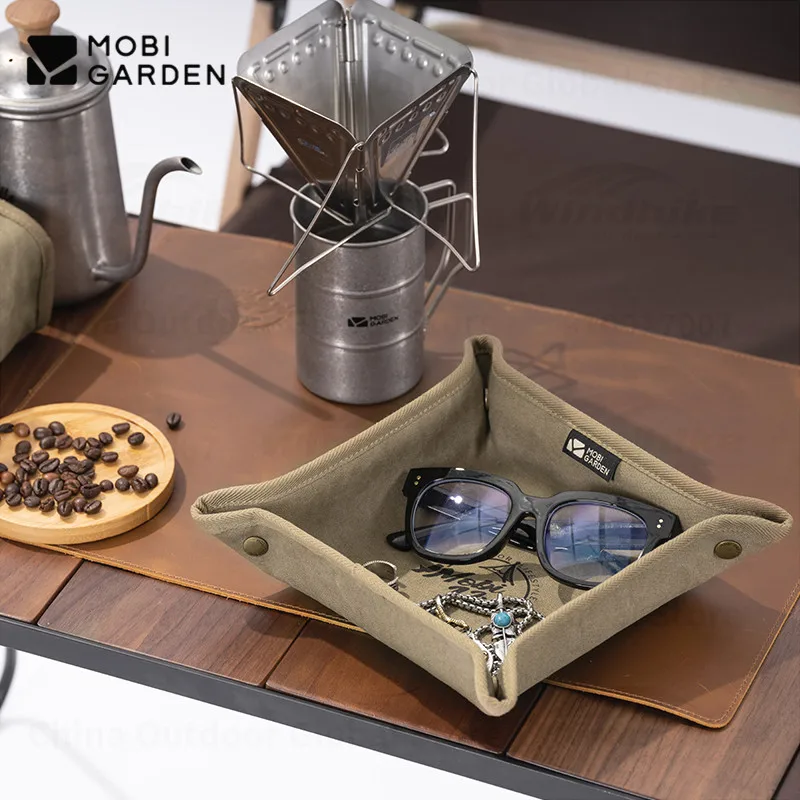 MOBI GARDEN Camping Canvas Trays 100g Ultralight Desktop Sundry Storage Tray Picnic Household Daily Necessities Storage Box
