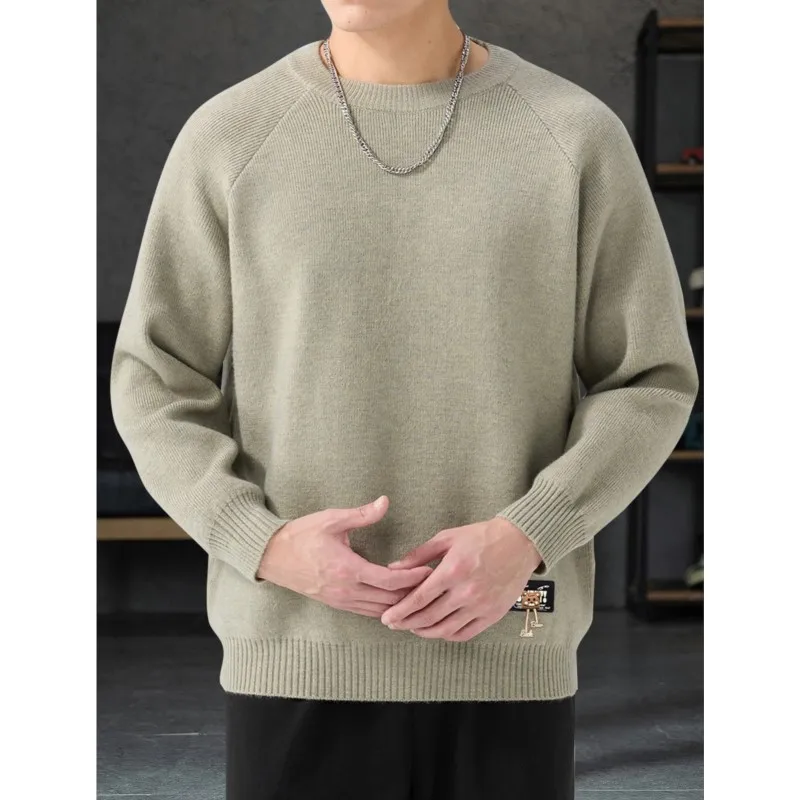 Men's large-sized sweater round-neck loose and oversized clothing for teenagers fit 50-150kg 10size 남자 패션 suéter plus size fat