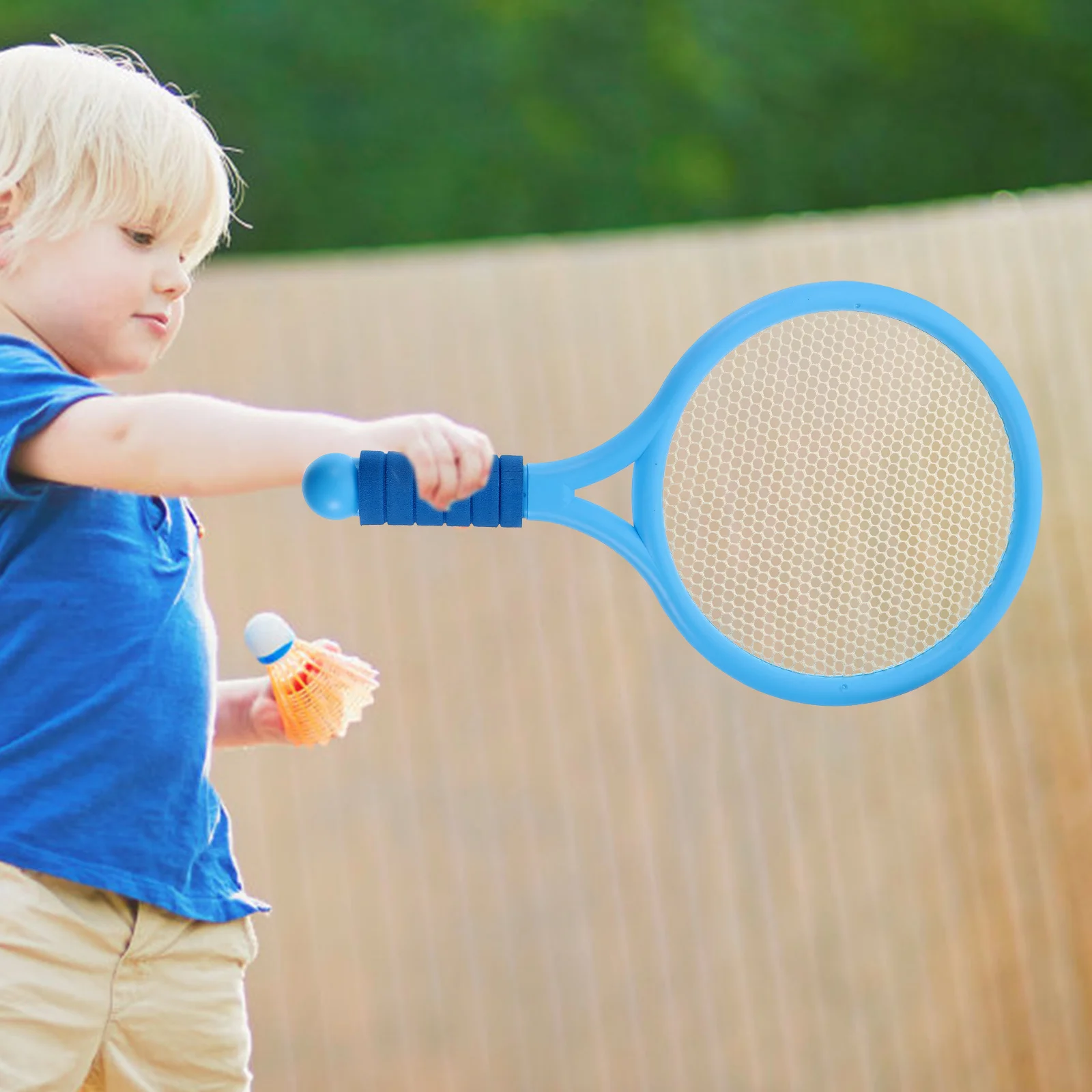 مجموعة واحدة من مضارب كرة الريشة للأطفال، أداة أنشطة رياضية خارجية مع كرة لعبة حقيقية، تجربة آمنة وخفيفة الوزن للأطفال #2