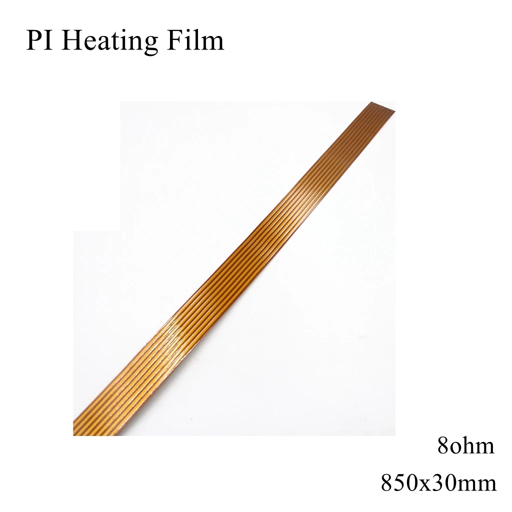 850x30mm 5V 12V 24V 110V 220V PI Heating Film Polyimide Adhesive Electric Heater Plate Panel Pad Mat Foil Oil Engine Tank