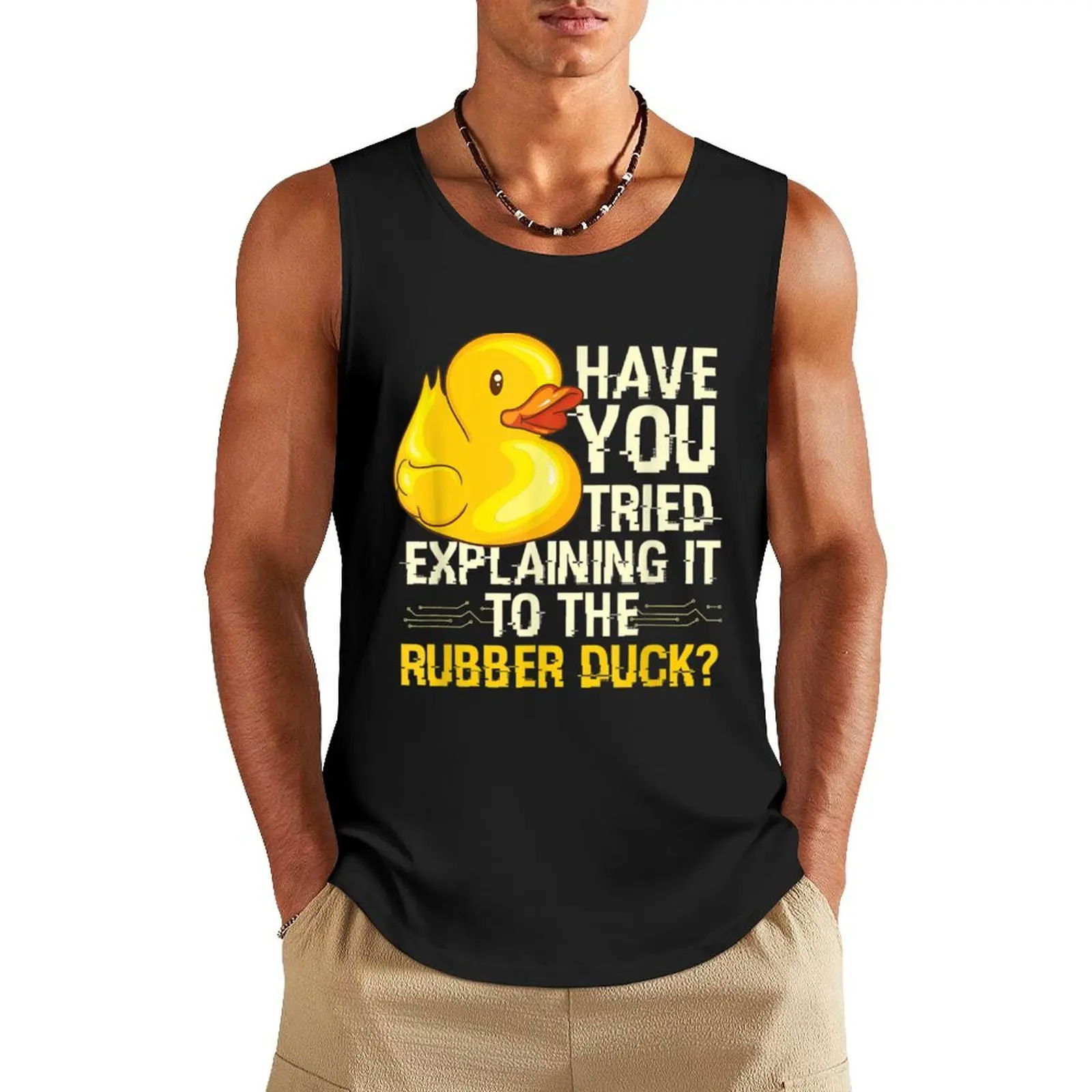 Funny Programmer - Rubber Duck Debugging, Funny Programmer Gift Design Tank Top Top summer bodybuilding t-shirt t-shirt gym man