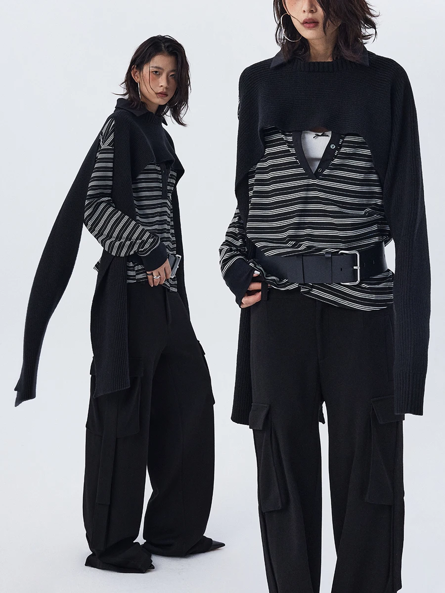 

Ourhour Svel Вязаная накидка на плечо Асимметричный сплит-дизайн Женская верхняя одежда Шарф Свободный крой Длинный све