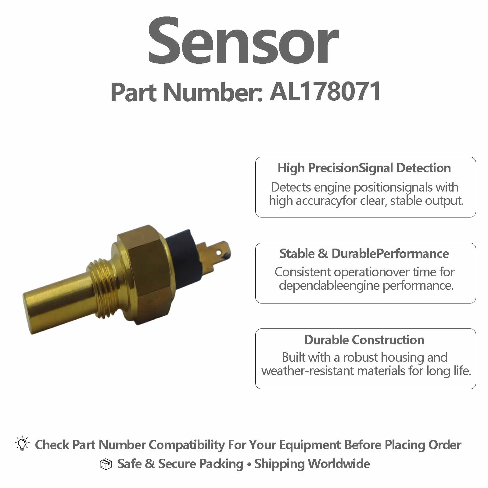 Temperature Sensor AL178071 For 6105M 6110 6110L 6115M 6120 6120L 6125M 6200 6200L 6210 6210L+ Machinery Parts