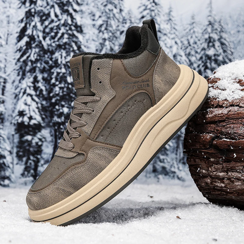 

Men Boots Casual Motorcycle Winter Shoes 2025 Waterproof High Top Sneakers Luxury Footwear