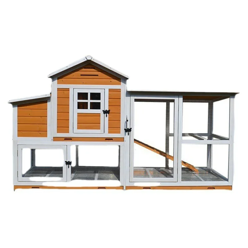 

Rainproof farm bird cage, solid wood chicken outdoor pigeon kindergarten cage