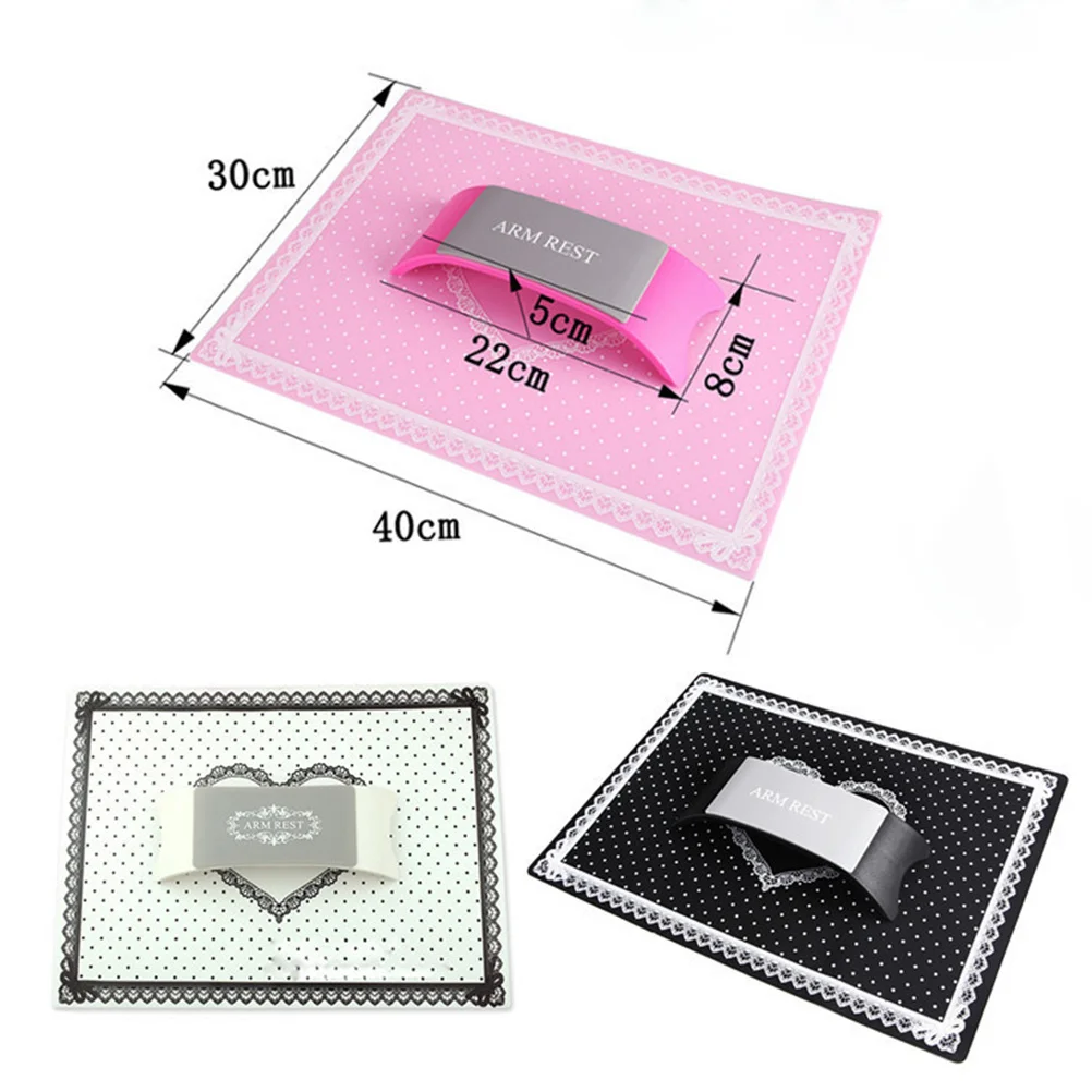 1 szt. Silikonowa podkładka pod dłoń, składana poduszka do manicure, wygodna, nadająca się do prania, różowa.