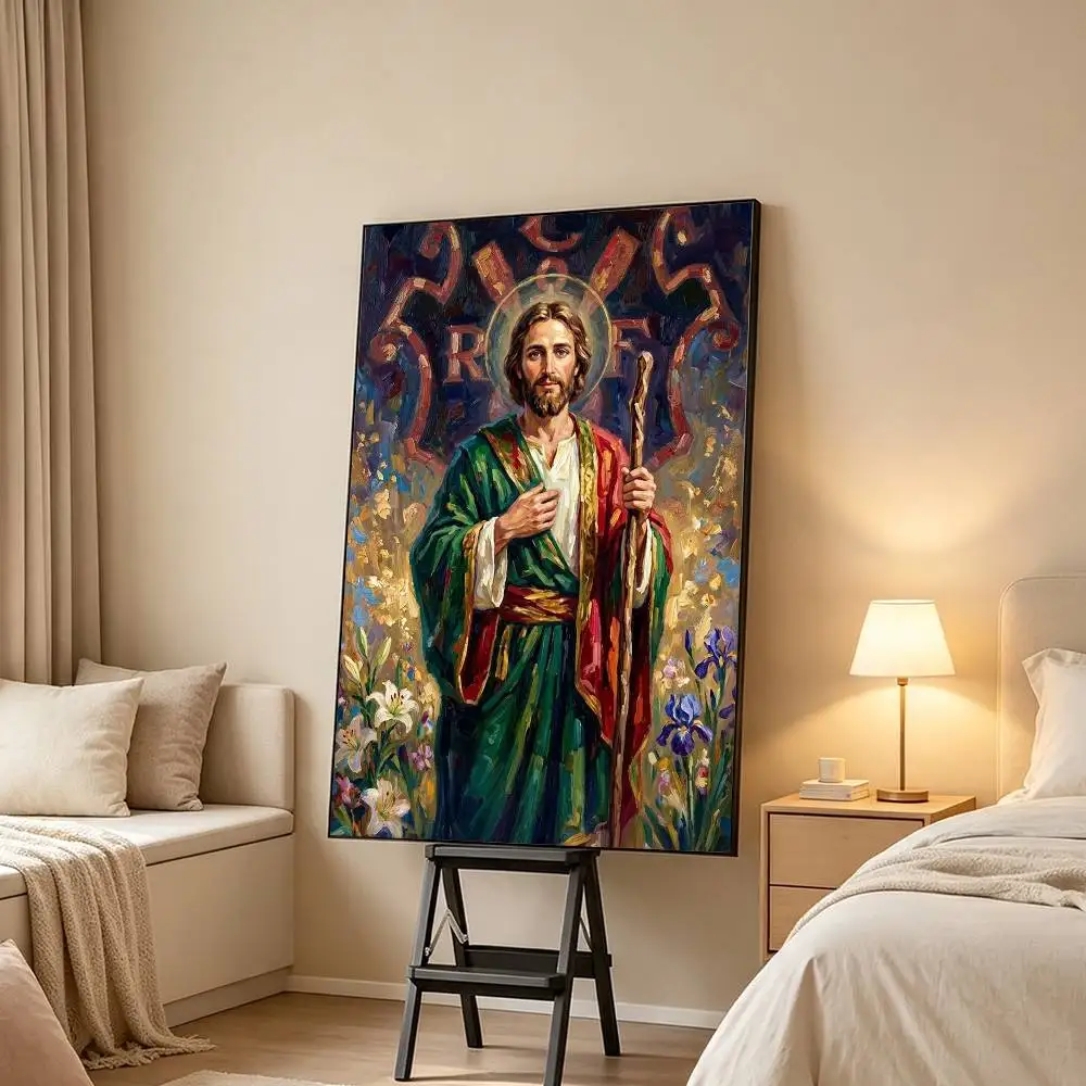 Saint Jude T-Thaddaeus-S Poster High Quality Dorm Living Room Aesthetic Wall Decoration Painting Stickers Gift