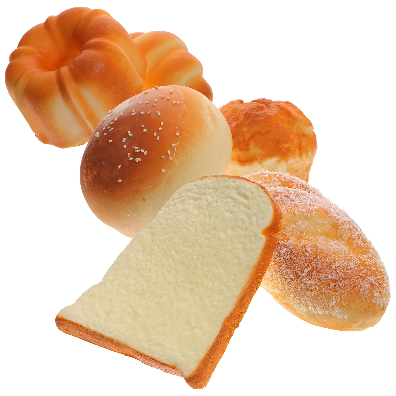 

6pcs Simulated Bread Decor Artificial Chic Photo Prop Lifelike Food Display Fake Cake Decoration Showcase Bakery Shop
