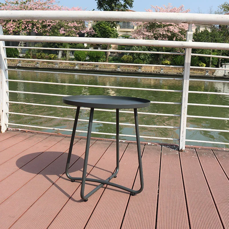 

Outdoor Weather Resistant Steel Patio Side Table Small Round Outdoor and Metal Side Tables