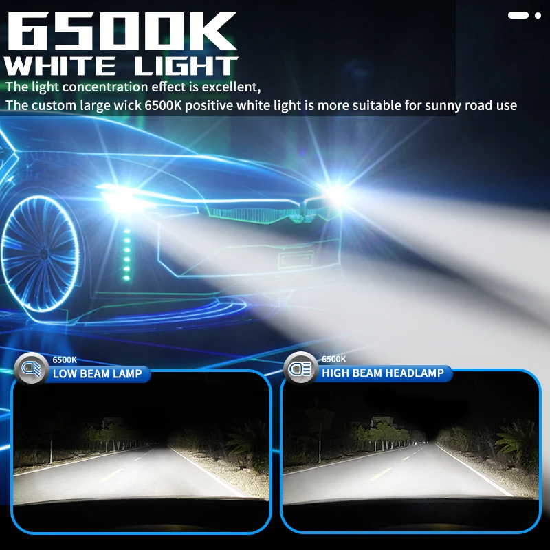H3 LED Headlight Bulb H4 H1 H7 HB2 H11 H8 H9 9006/HB4 9005/HB3 Car Fog Light 3000K+6000K Yellow+White 110W Bicolor Auto Lamp 2x
