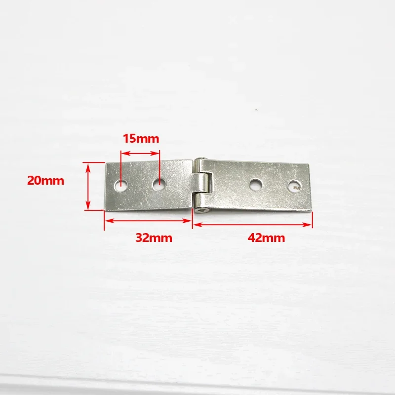 2Pcs Cabinet Door Luggage Hinges 4 Holes Jewelry Wood Boxes Hinges Furniture Decoration with Screws 74*20mm Sliver