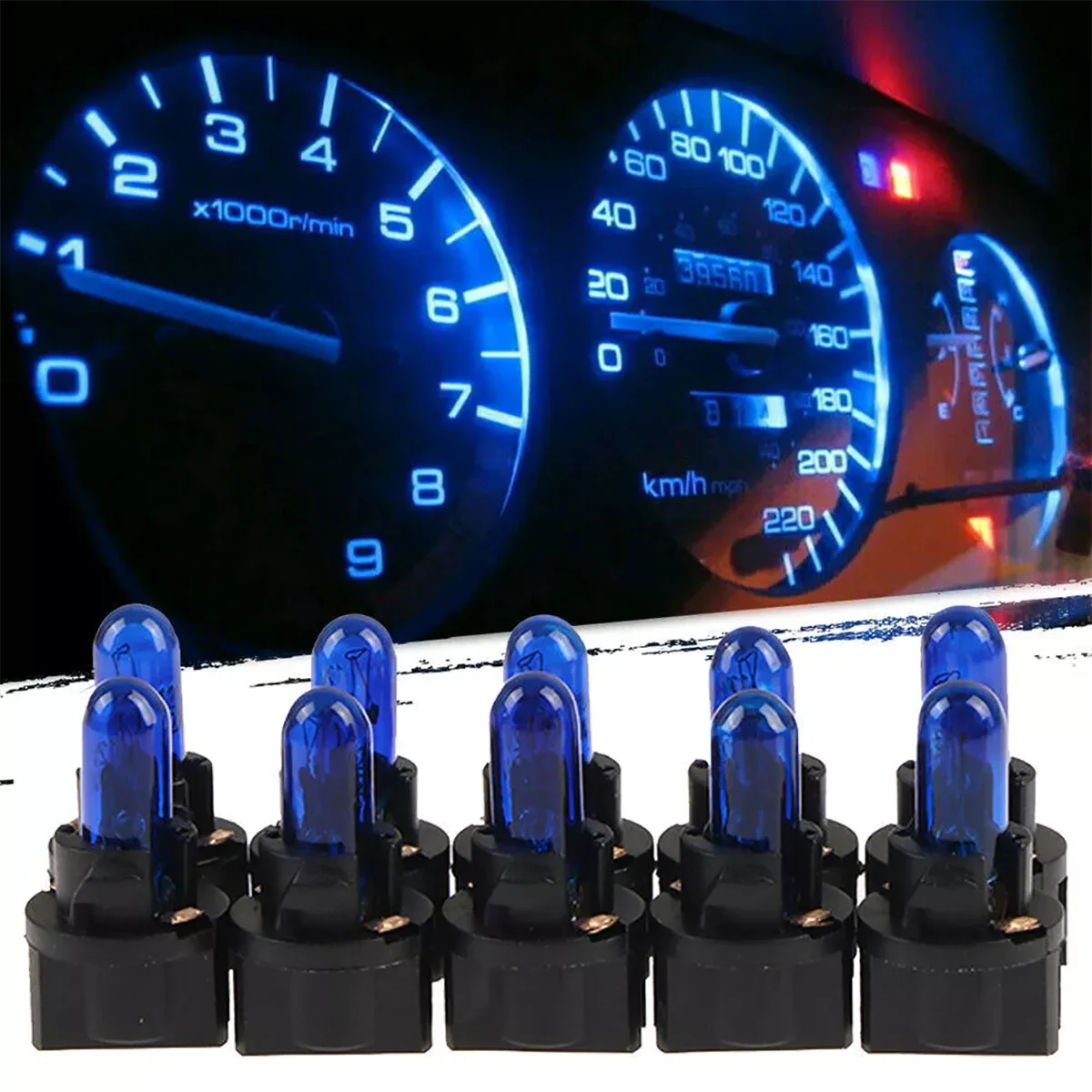 20Pc Blue T5 SMD Car LED Dashboard Instrument Interior Lights Bulbs Accessories T5 LED Bulb Auto Interior Indicator Car Lamp 12V