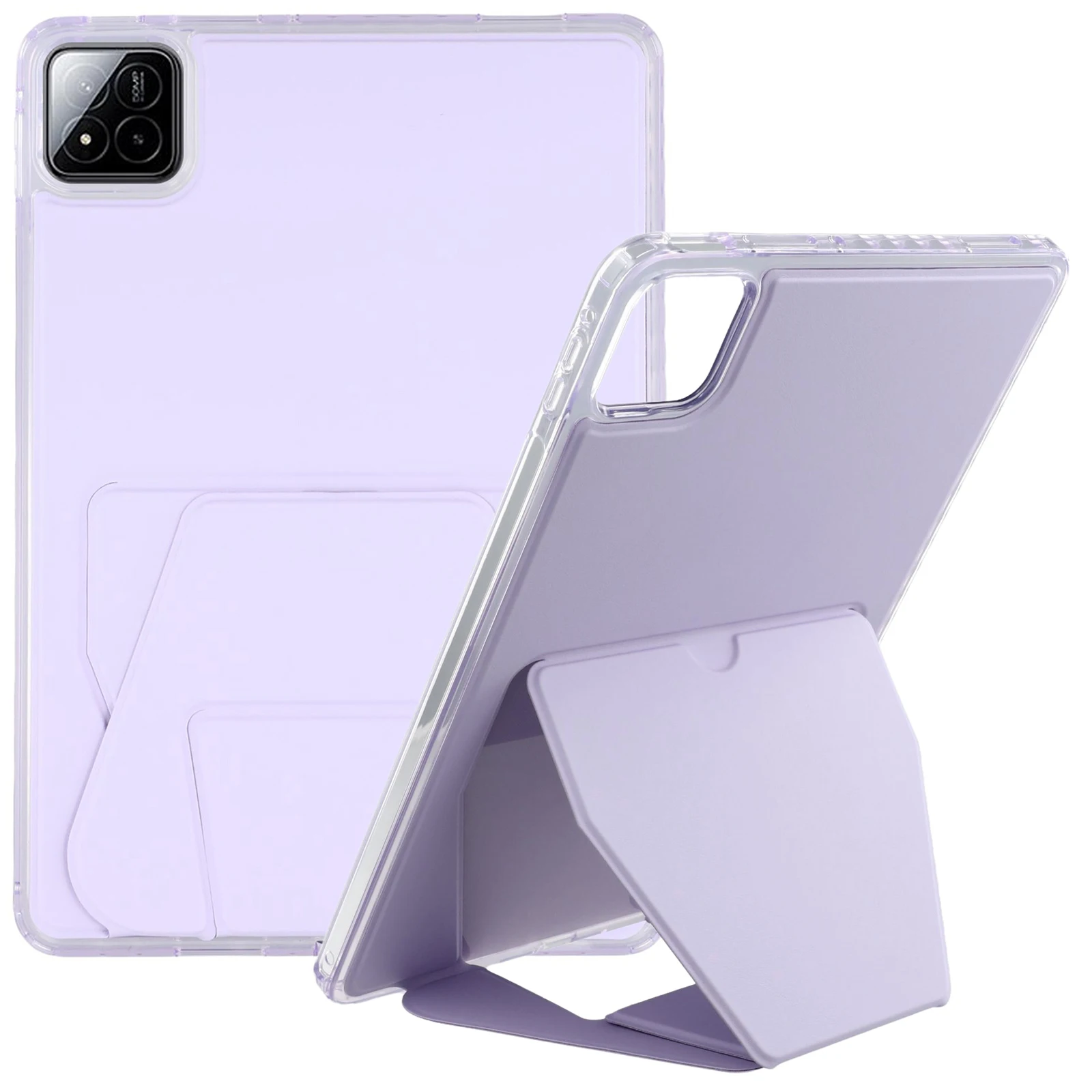 For Xiaomi Pad 7 / Pad 7 Pro Case TPU PU Leather Kickstand Tablet Cover - Purple