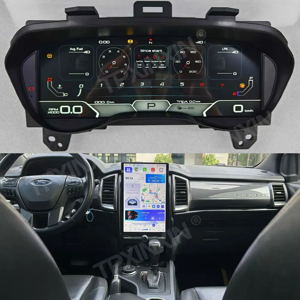 For Ford Everest 2015-2021 LCD Digital Cluster + Car Radio Stereo Carplay Android Auto GPS Navigation 14.5 Inch Qualcomm 8+256G