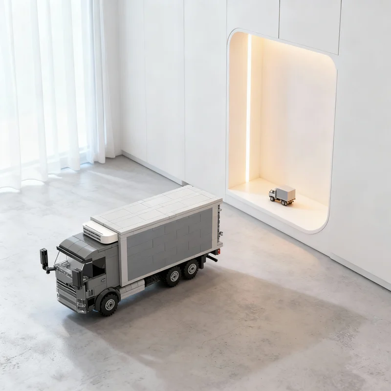 

400pcs MOC Isuzu Reefer Box Truck City Cargoed Model Building Blocks Creative Christmas Gift Idea Education Brick Toys Kids