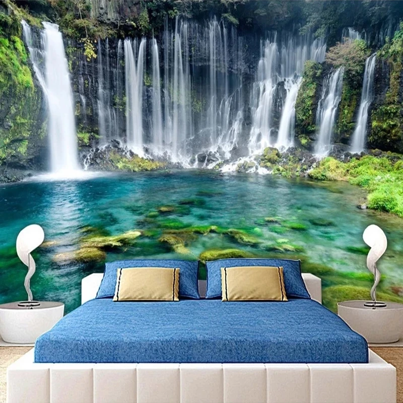 Custom 3D Photo Wallpaper Nature Landscape Beautiful Waterfall Mural Bedroom Living room sofa TV background wall restaurant 8d