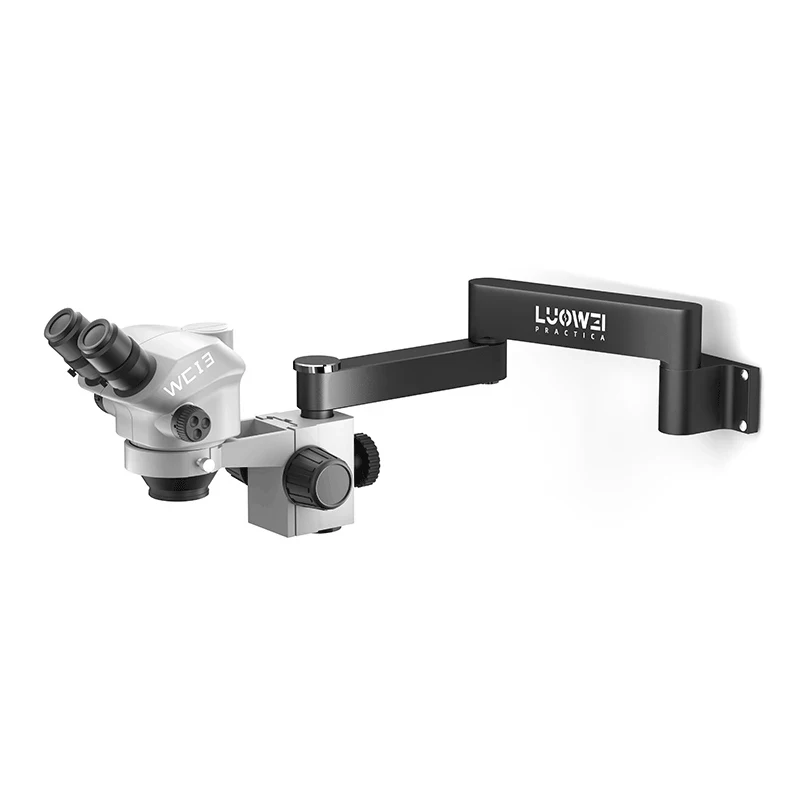LUOWEI WCI3-7050BG 7-50X Wall-Mounted Binocular Microscope WF10X/22 Eyepiece 100mm Working Distance for Electronics Soldering