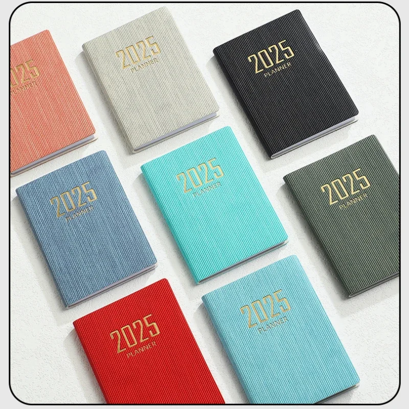 English A7 Mini Pocket Notebook 12 Months Taking Notes 2025 Schedule Planner Notepad Academic Weekly Agenda Diary Notepad