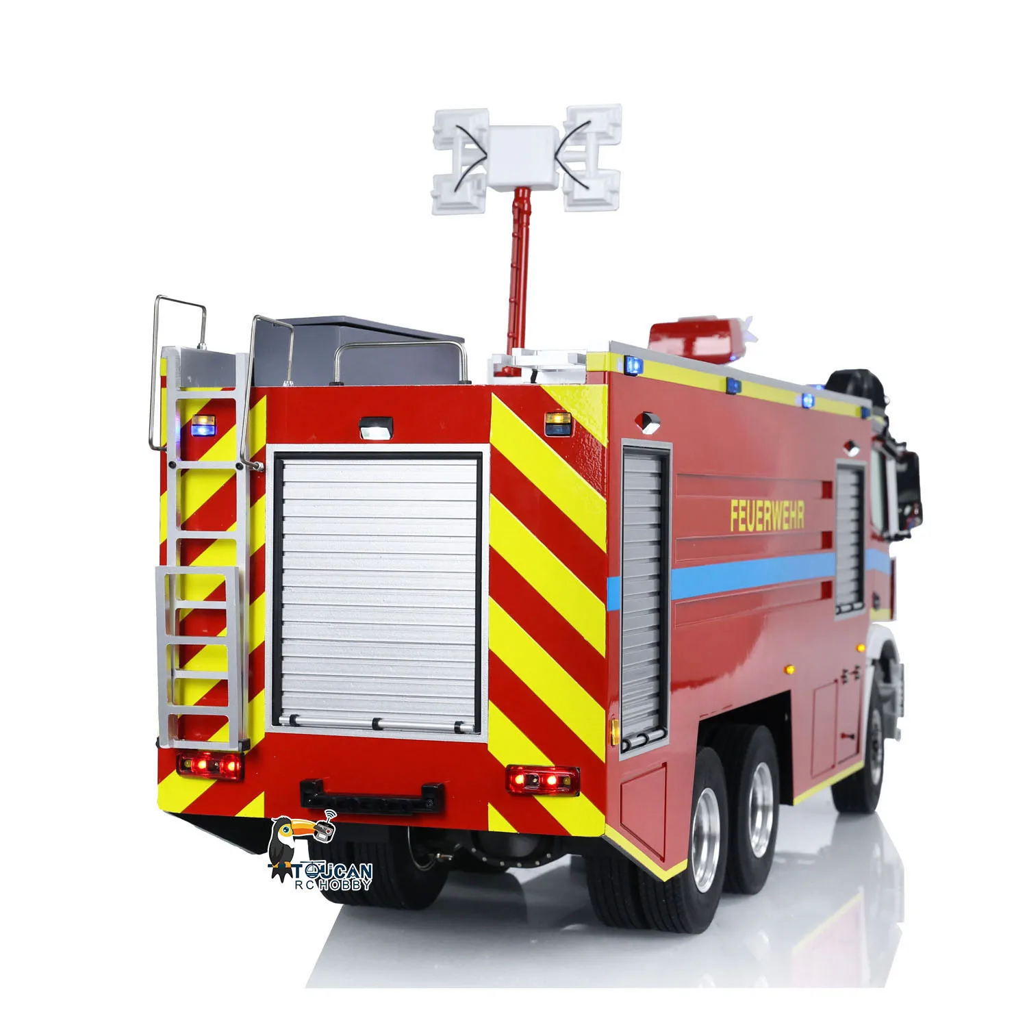 Gift 1/14 6x6 Metal Chassis RC Fire Fighting Truck Radio Control Painted Assembled Fire Car Vehicle Model Toys for Boys TH24300