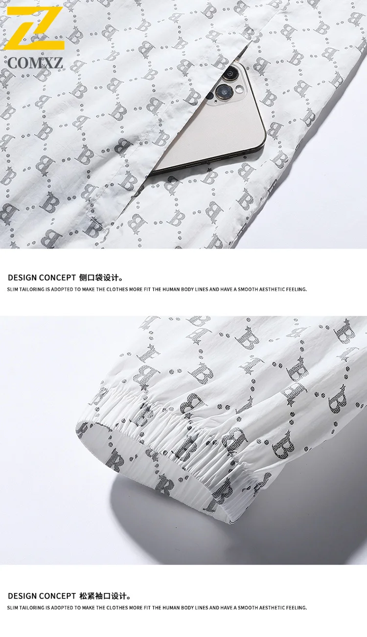 سترة حماية من الأشعة فوق البنفسجية بطباعة جرافيك للزوجين بعامل حماية من الأشعة فوق البنفسجية 50+ سترة واقية ليلية من الحرير الجليدي مع تصميم تفاعلي لملابس الشارع الخارجية #3