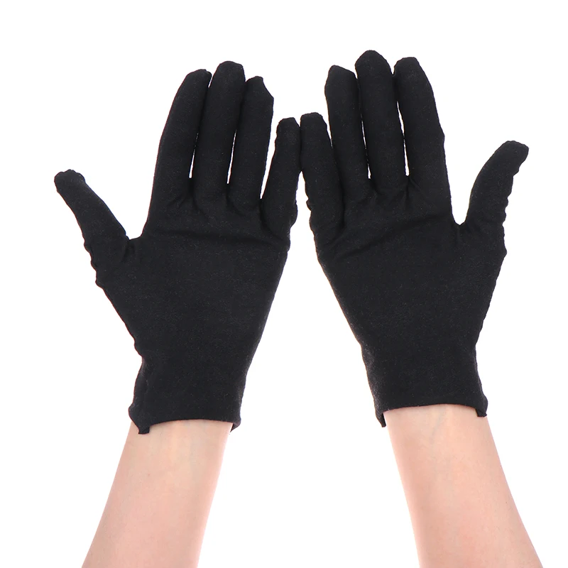 1pair Practical Jewelry Gloves Wrist Length Gloves Black Gloves Work For Protection Coin Inspection Gloves For Fetching Jewels