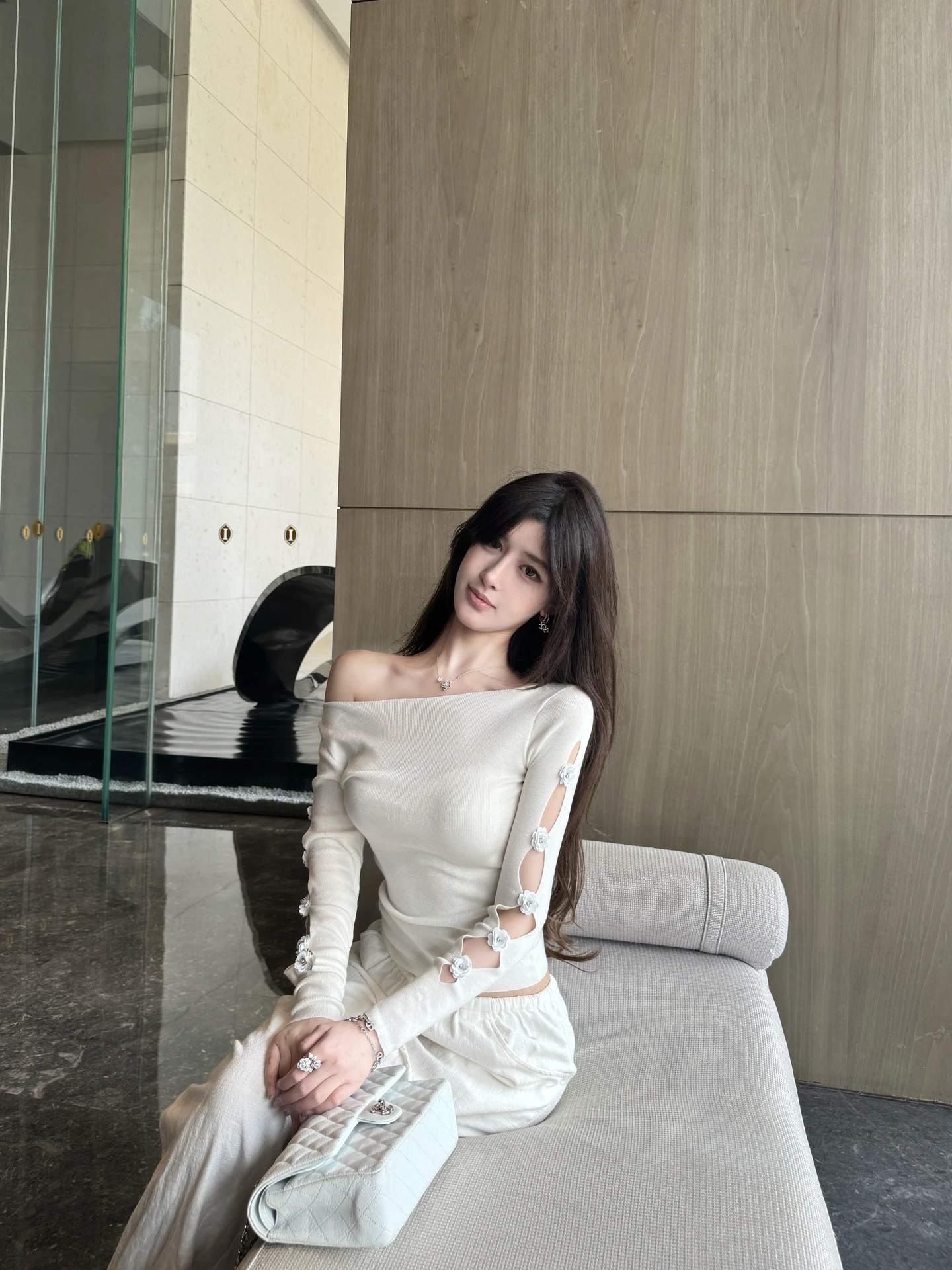 

M900 Sexy oulder Baring Long Sve T-irt Women's ort Design Spicy Girl Slimming Effect 2026 New Sle Trendy Teenage Girl