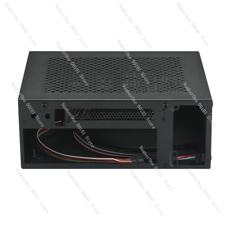 Compact Black HTPC Computer Case Desktop Mini ITX Chassis Supports Vertical Horizontal Placement Small Form Factor PC Enclosure