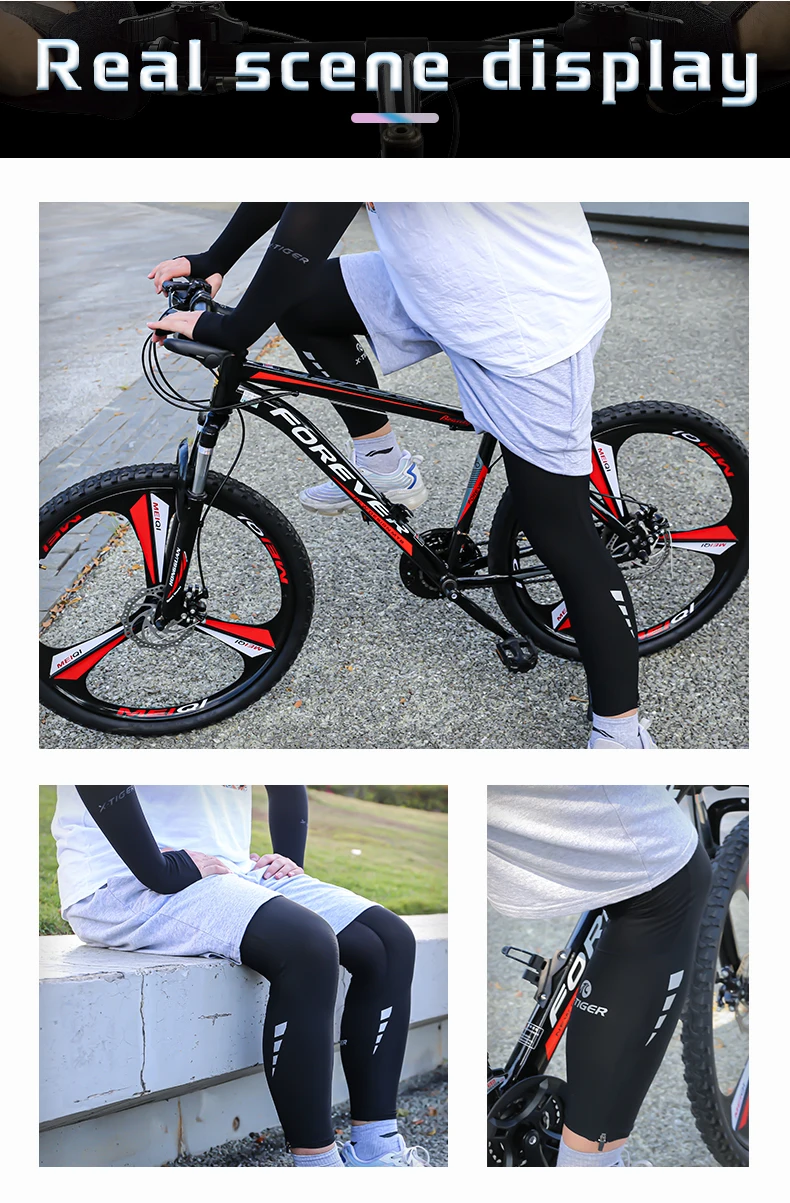 X-TIGER Fahrrad-Beinmanschette, Sport-Armmanschette, Sonne, Anti-UV-Beinärmel, Eisstoff, Fahrrad-Beinmanschette, Laufen, Fitness, Radfahren, Armstulpen – Detail 12