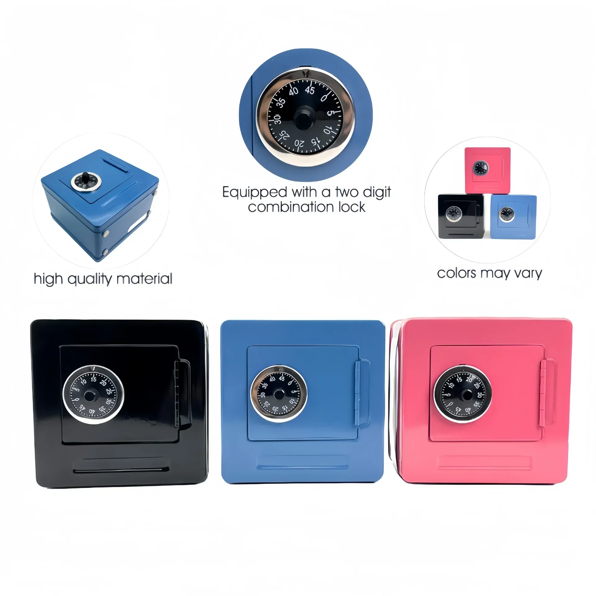 Money Safe Box Lockable Cash Box With Key,Portable Piggy Box Made Of Metal Small Security Lock Box Sturdy Coin Boxes For Kids