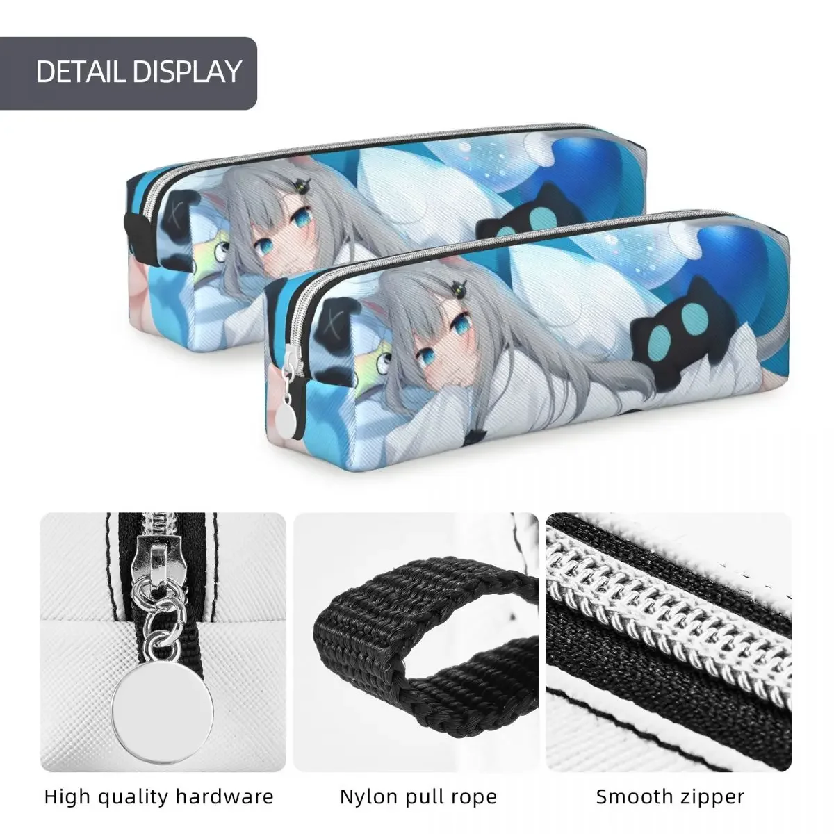 สาวอะนิเมะ Neko Virtual Youtuber แมวดินสอ Pencilcases กล่องปากกาสําหรับนักเรียนดินสอกระเป๋านักเรียนโรงเรียนของขวัญเครื่องเขียน