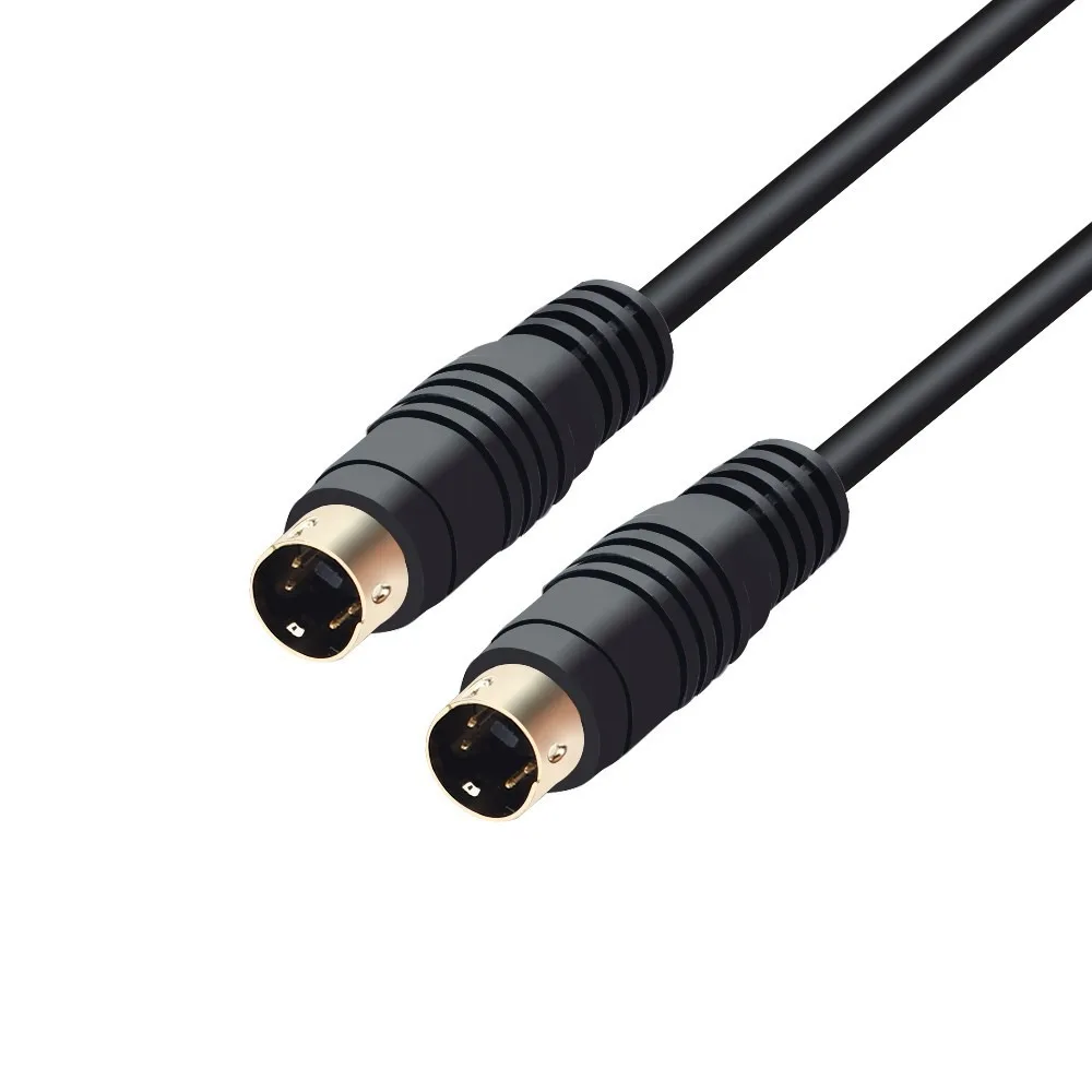 S-Video Cable Gold-Plated (SVHS) 4-PIN SVideo Cord Mini DIN 4 Pin S-Video Connector Transfer TV Receiver Monitor S-VHS VCR DVD