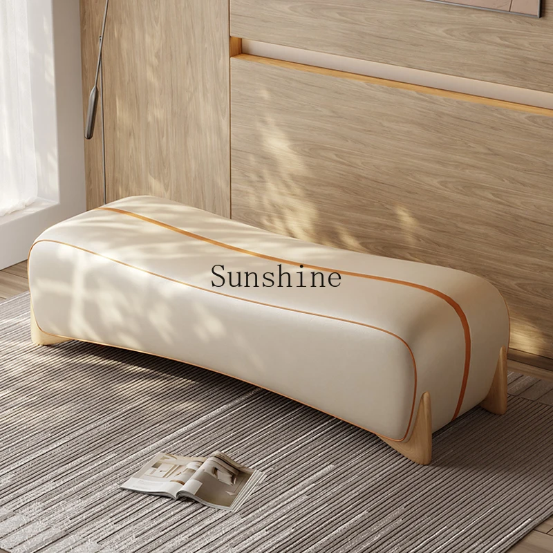 

Bedroom home entrance, high-end long sofa, design, shoe changing stool against the wall