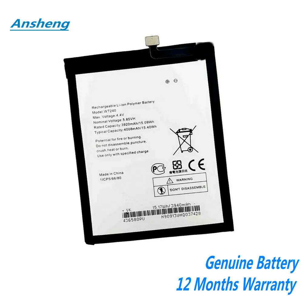 Original 3.85V 4000mAh WT240 WT241 Battery For Nokia 2.3 /3.2 /5.3 /C5 Endi TA-1211 TA-1214 TA-1206 TA-1209 TA-1156 TA-115