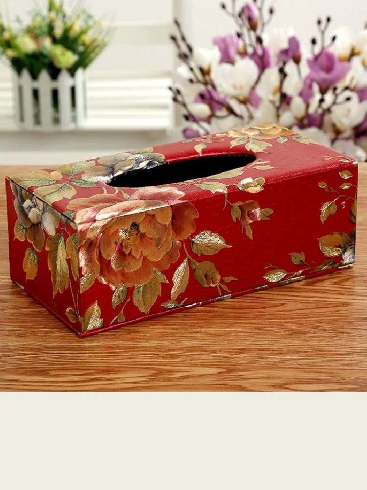 European-Style Leather Paper Box Creative Car Household Tissue Box