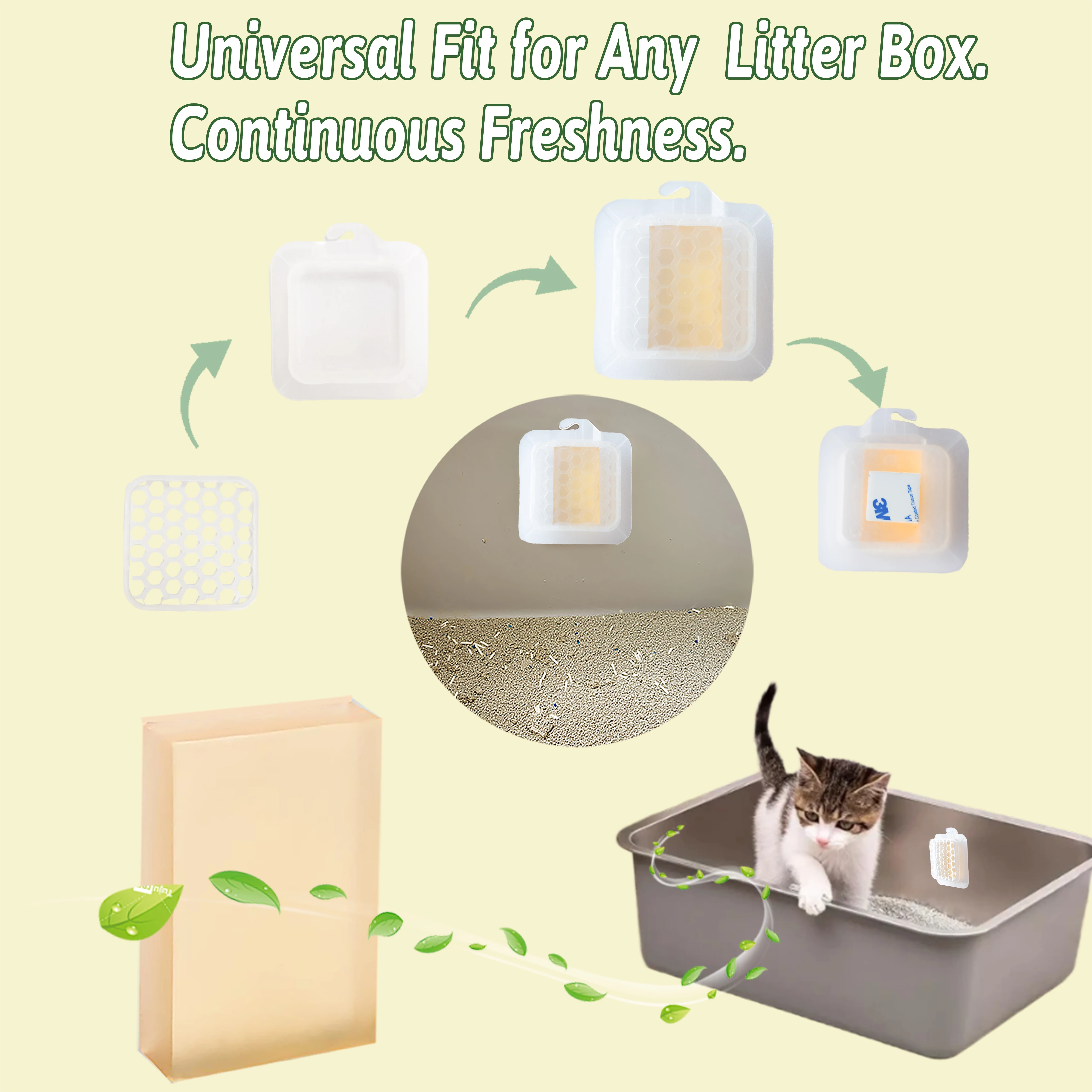بديل مزيل الروائح الكريهة لفضلات القطط PETKIT/Meowant/UBPET صندوق نفايات القطط ذاتي التنظيف SC01/SC02 - يزيل رائحة الحيوانات الأليفة