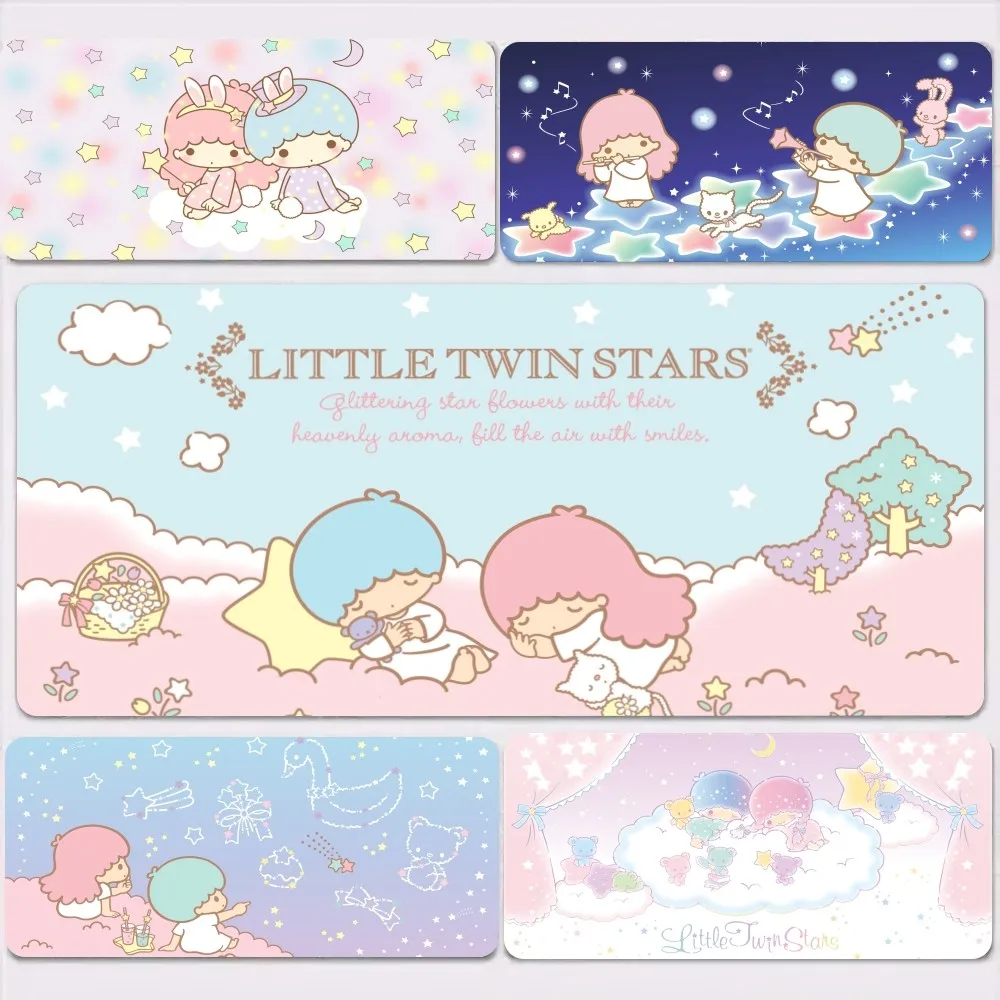 L-Little Twin Stars Mousepad Large Gaming Compute Gamer PC Keyboard Mouse Mat