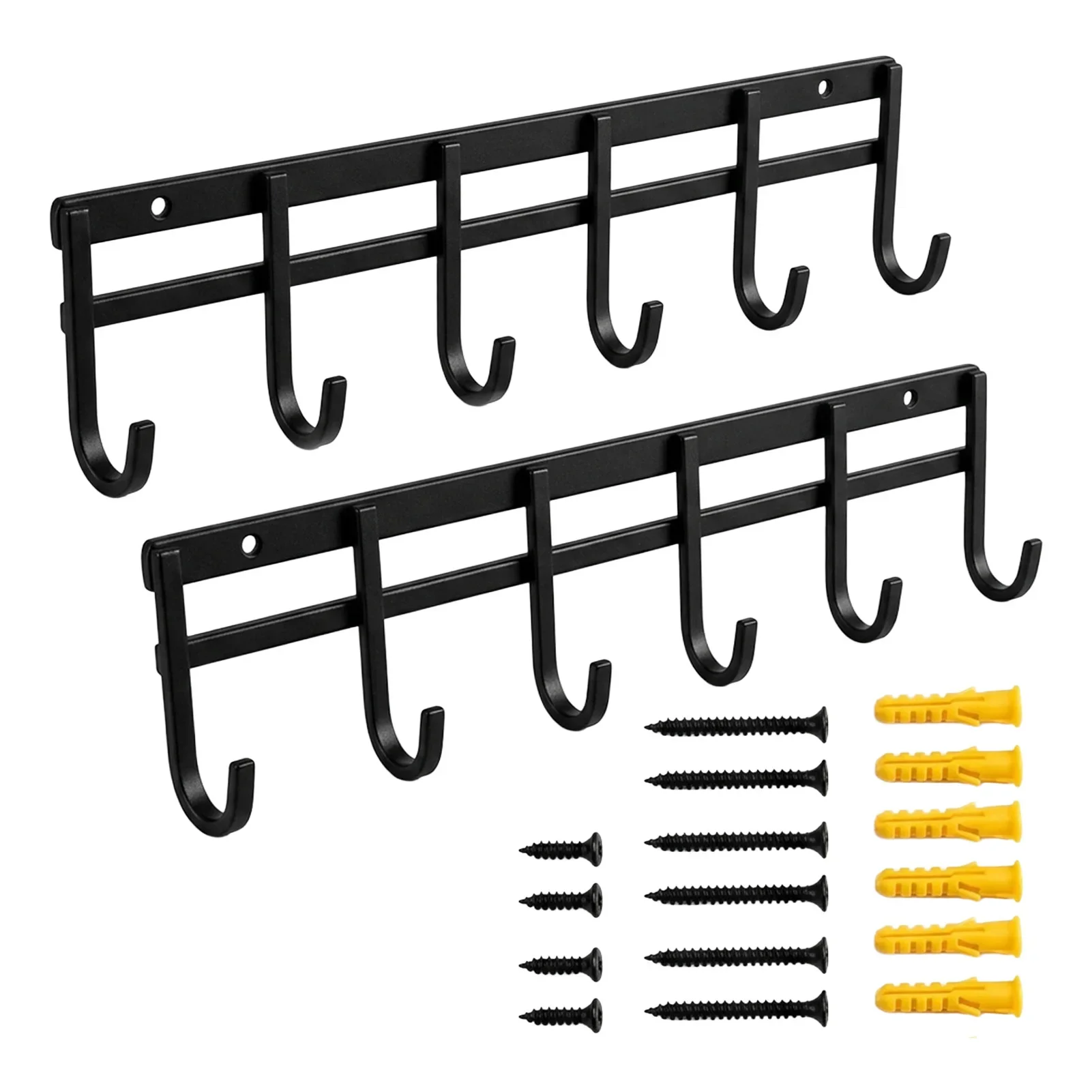 2pcs Kitchen Organizer Hook Metal Alloy No Drill Wall Hanging Robe & Towel Hooks Bathroom Space Saver Wall Mount Storage Rack