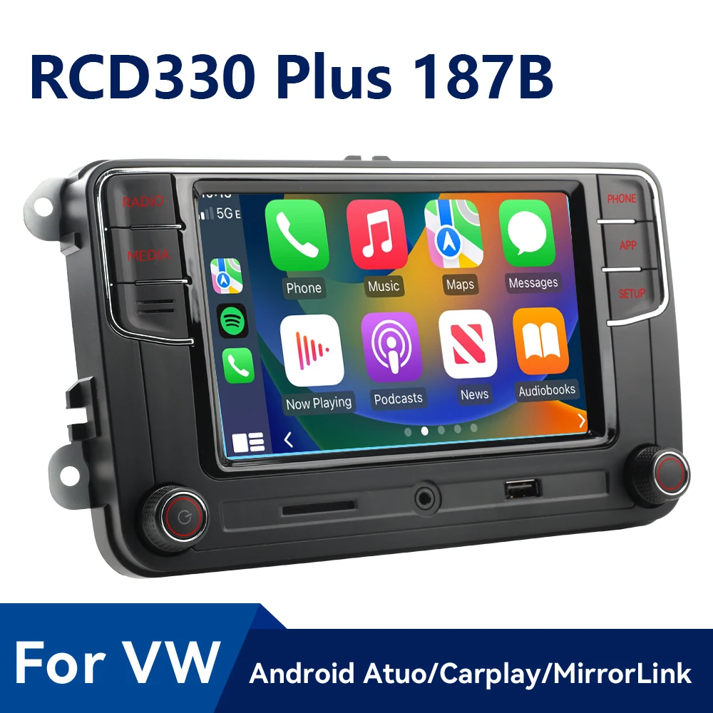 MIB Carplay Radio de coche 6RD035187B Noname RCD330 Plus Android Auto AUX unidad central para VW Caddy Jetta MK5 MK6 Golf 5 6 POLO Passat CC
