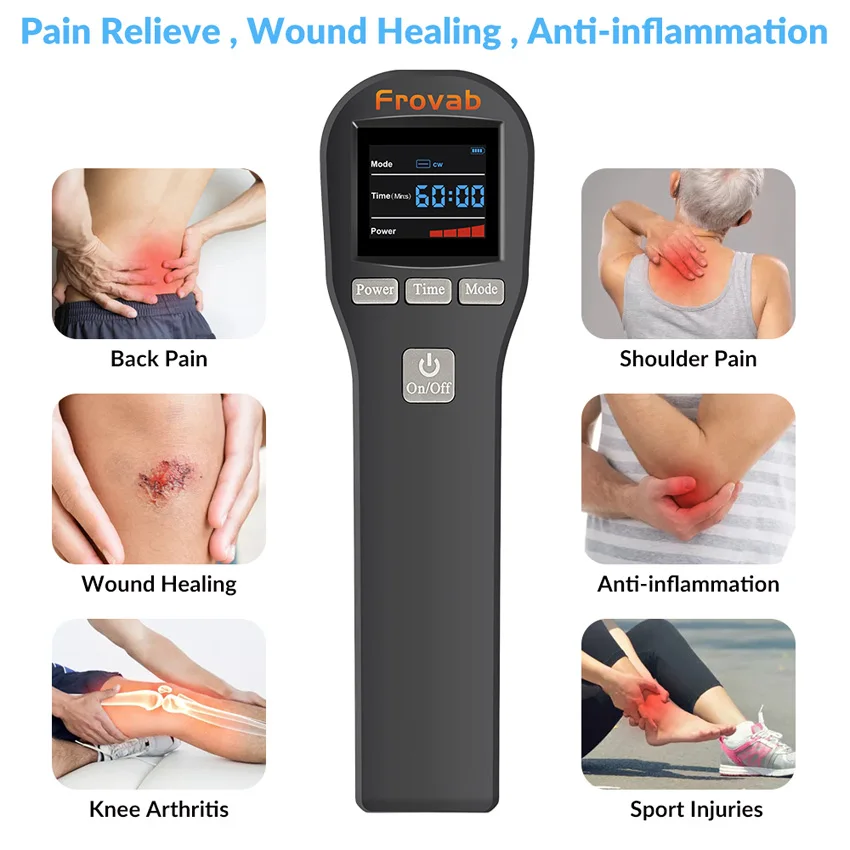 Professional Therapeutic Cold Laser Physiotherapy Relax Treatment Massager Laser Therapy Device 808nm 650nm 880mW for Pain