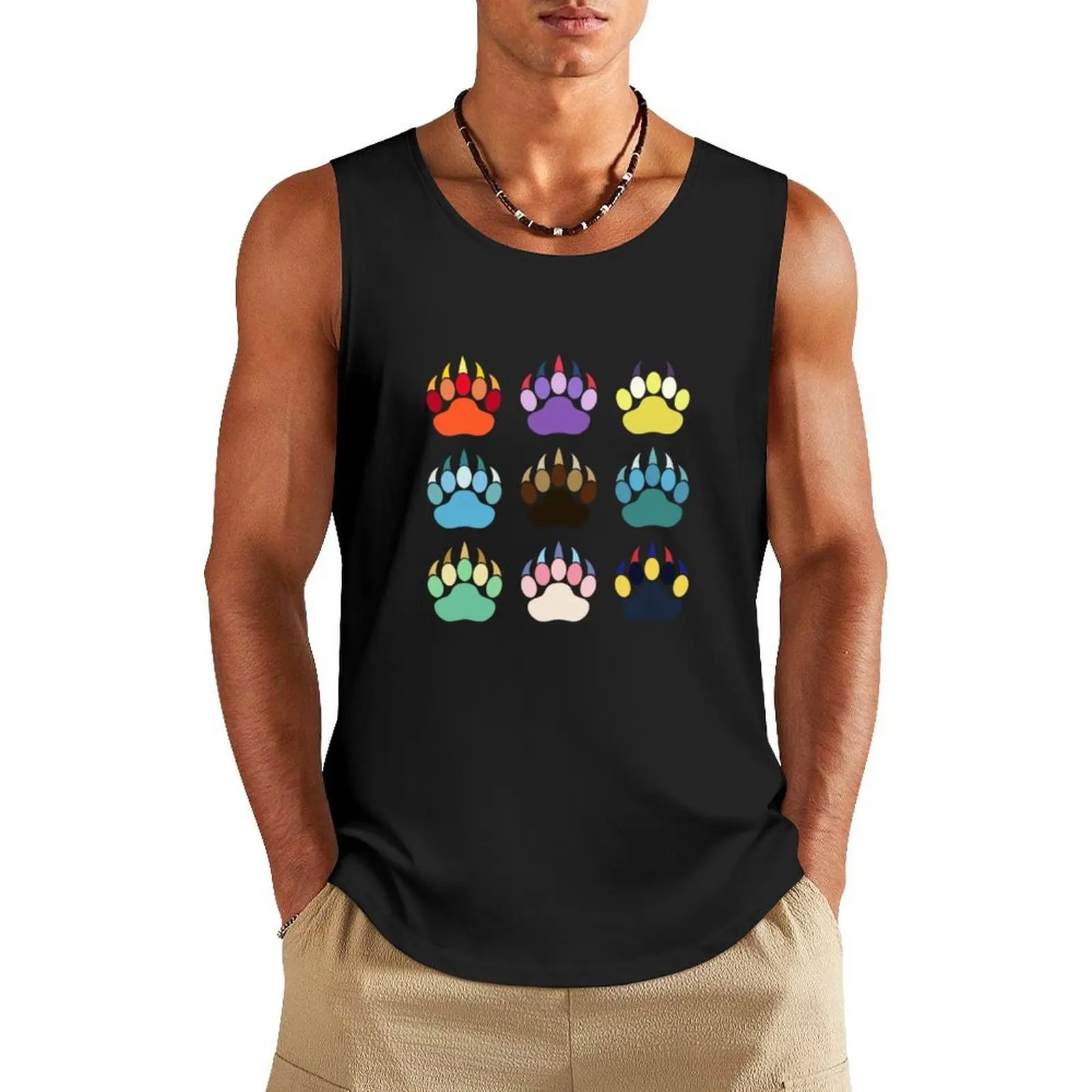 

Evolution Paws (bold) Tank Top men clothing gym for men Sportswear for men