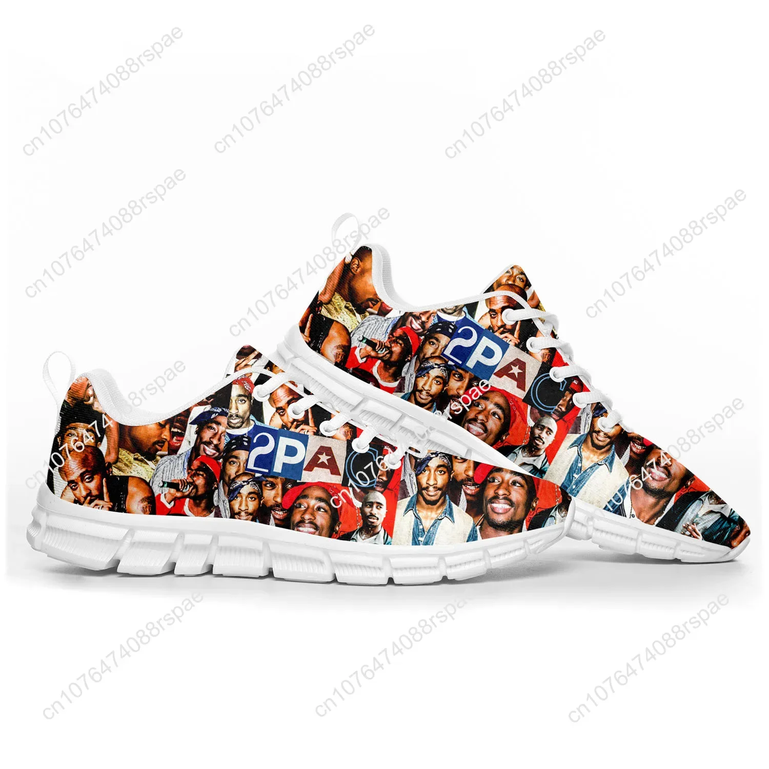 2Pac Hip Hop Rapper Tupac Pop Sports Shoes Mens Womens Teenager Kids Children Sneakers Custom High Quality Couple Shoes White