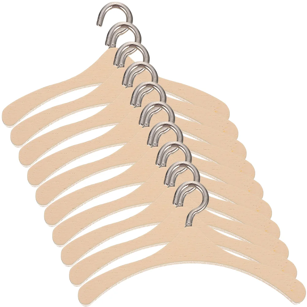 10 Pcs Dollhouse Hanger Coat Clothing Hangers Closet Miniature Accessory Clothes Toy