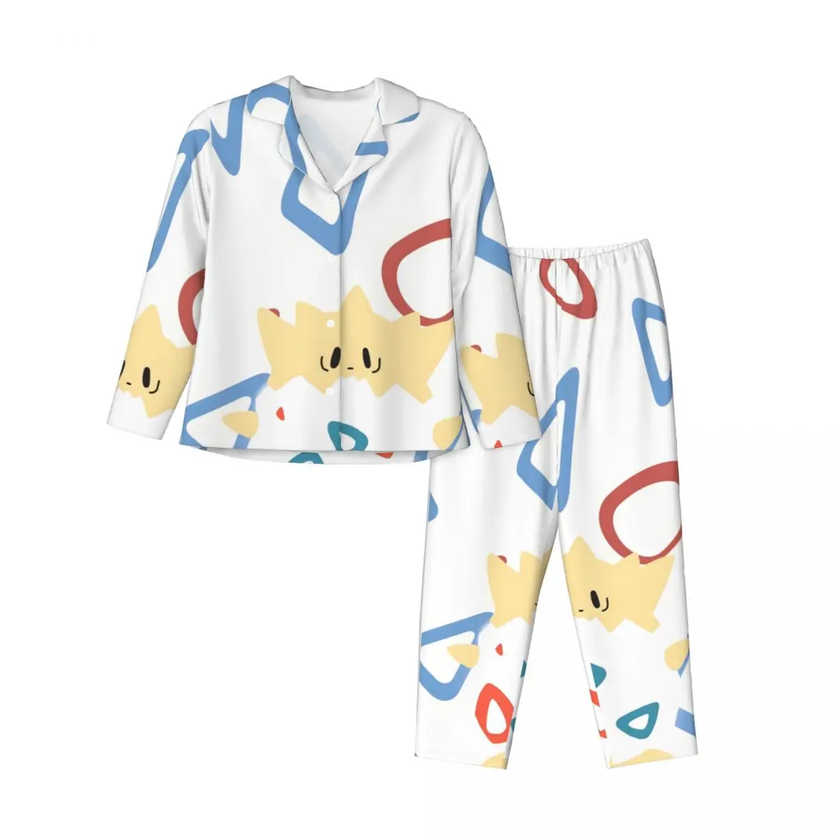 

Togepi Women's Pajamas Sets Woman 2 Pieces Pajamas Female Couples Loungewear Suit Home Clothes