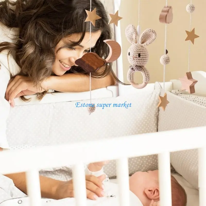 090B Giáo Dục Cho Bé Đầu Giường Động Cũi Đồ Chơi Động Vật Lục Lạc Miếng Dán Đồ Chơi